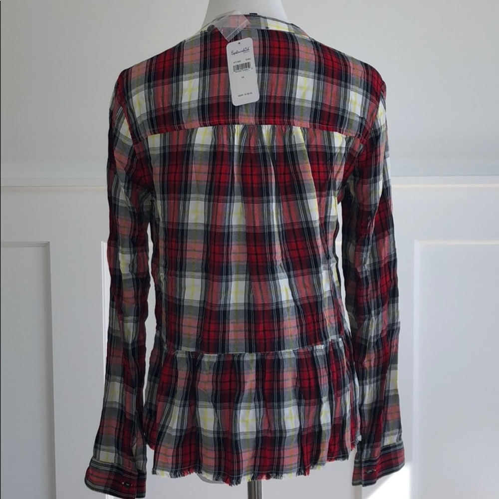 Splendid Checkered Ruffle Top - Picture 6 of 7